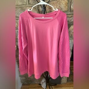 (NWOT) Pink Long Sleeve Knit Raglan Top 2XL Unbranded Casual Lightweight